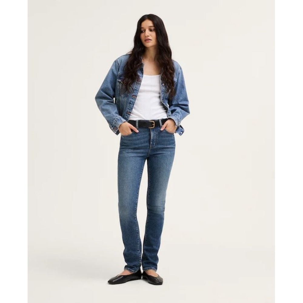 Madewell The Pencil Jean Super Stretch Denim Mid Rise Slim Straight Jeans 27